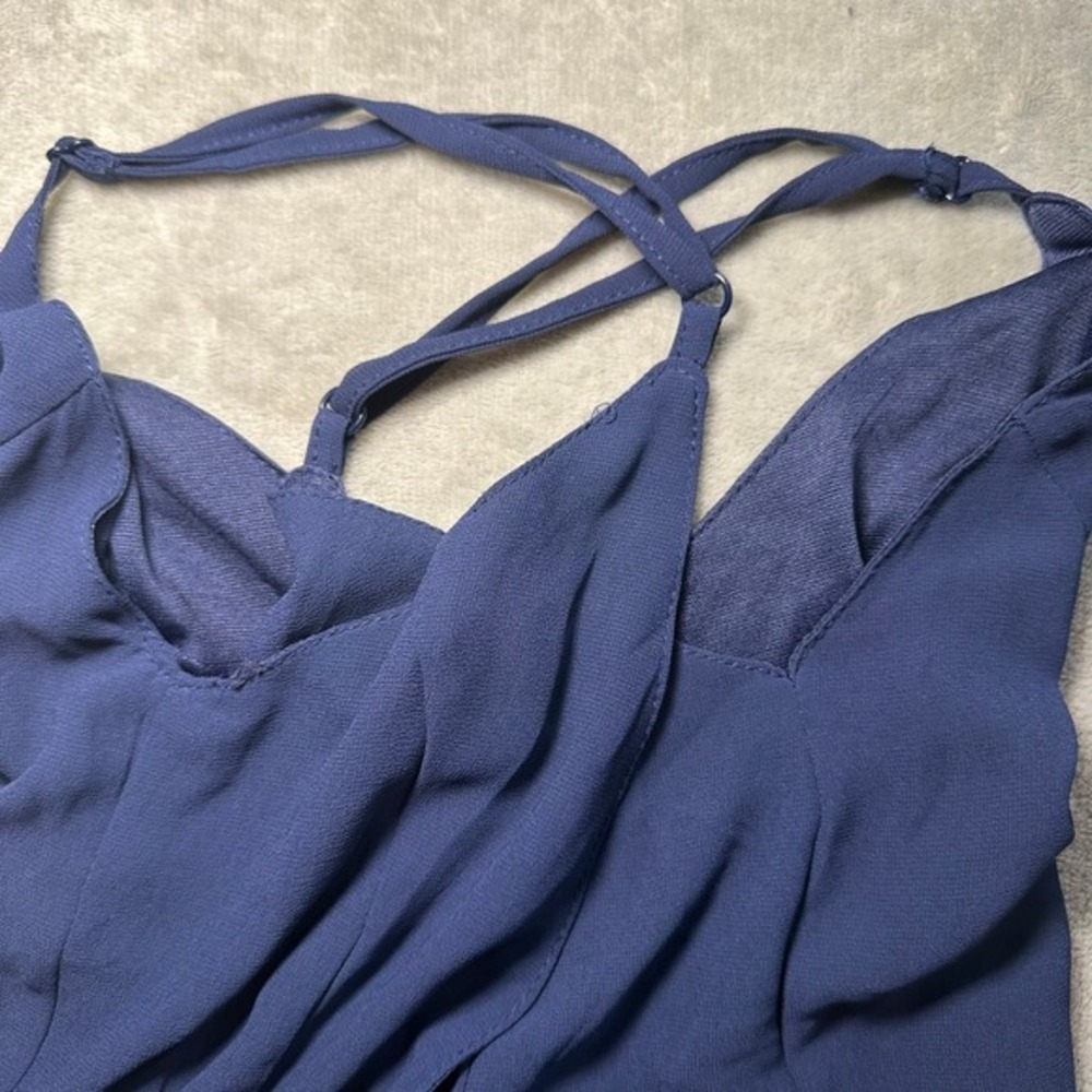 True Decadence Women Size 6 Navy Blue Maxi Dress Formal Evening Prom Bridesmaid - Picture 4 of 17